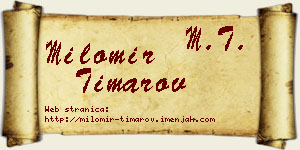 Milomir Timarov vizit kartica